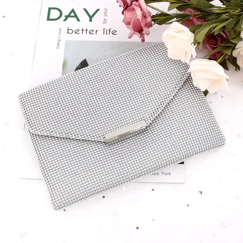 Miniatura 3 de Naimo Bolso cruzado con diamantes de imitación de cristal brillante bolso de mano de noche de diamante bolso para teléfono celular para fiesta