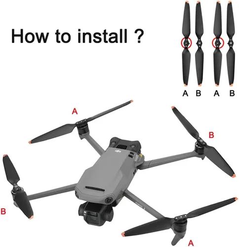 Miniatura 4 de 2/4 pares de hélices plegables 9453F para DJI Mavic 3 PRO/Mavic 3/Mavic 3 Classic Drone de bajo ruido de liberación rápida CW CCW Blade Props Wings