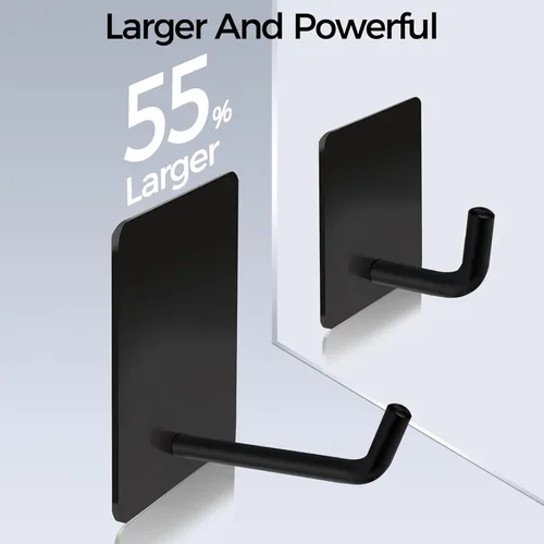 Miniatura 2 de Ganchos adhesivos de alta resistencia, gancho de pared autoadhesivo de acero inoxidable largo, perchas adhesivas para toallas para cocina y baño