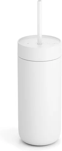 Miniatura 15 de Fellow Vaso frío Carter de 16 onzas, tapa con popote resistente a derrames, vaso aislado al vacío de acero inoxidable con interior de cerámica