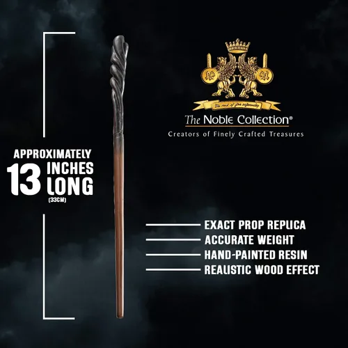 Miniatura 4 de The Noble Collection - Varita de personaje de fondo largo Neville - Varita del mundo mágico de 13 pulgadas (13.4 in) con etiqueta de nombre - Juego
