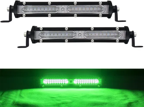 Miniatura 10 de Barra de luces antiniebla LED azul ultra delgada de una sola fila para conducción todoterreno, 2 unidades, 7 pulgadas, impermeables, luces
