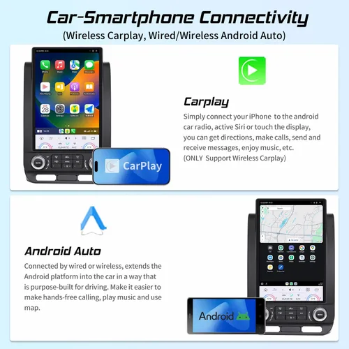 Miniatura 3 de Radio de coche Cidava de 13 pulgadas para F150 2015-2020 y 2017-2022 F250/F350/F450 T-Style Car Stereo Head Unit Replacement with Wireless