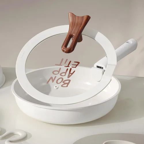 Miniatura 4 de CAROTE Juego de ollas y sartenes de cerámica antiadherentes, juegos de utensilios de cocina antiadherentes con tapa, juego de sartenes con asa