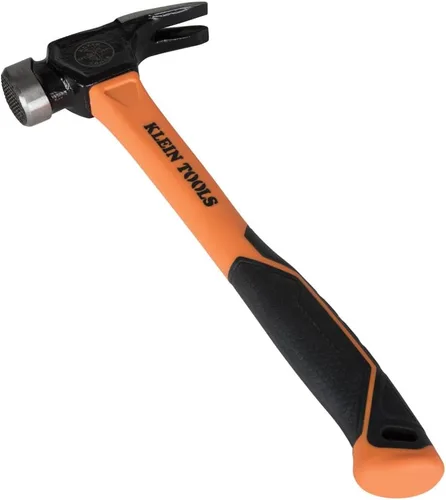 Miniatura 7 de Klein Tools 832-26 - Martillo de carpintero de 26 onzas con garra de lineal, mango de fibra de vidrio, resistente para postes de servicios públicos