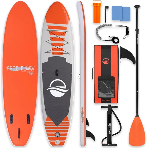 SereneLife Tabla de remo inflable (6 pulgadas de grosor), accesorios prémium, bolsa de transporte, posición amplia, aleta inferior para control,