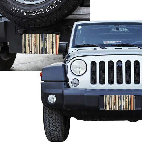 Miniatura 4 de Placa de matrícula delantera de vinilo de rock clásico, placas de matrícula decorativas de aluminio, placa de metal divertida para el coche, Verde