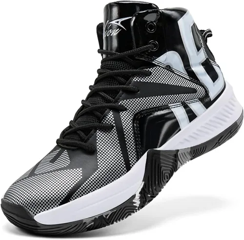 ASHION Zapatos de baloncesto unisex para niños y niñas, tenis de caña alta, transpirables, con amortiguación al aire libre, zapatos deportivos