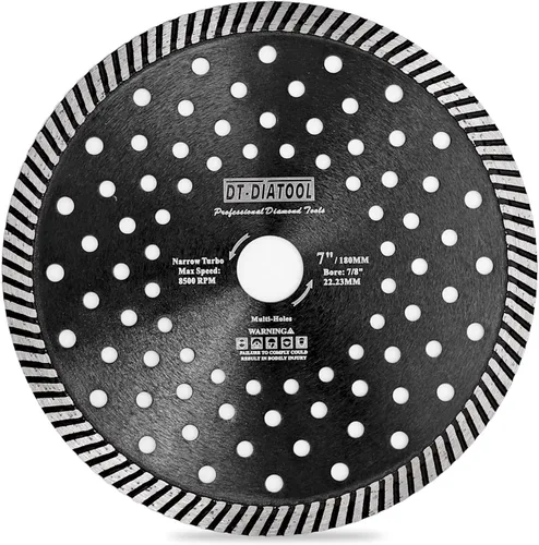 Miniatura 9 de DT-DIATOOL Hoja de diamante de 4 pulgadas para bloque de mármol de granito Disco de corte de diamante con segmentos Turbo y múltiples agujeros