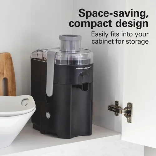 Miniatura 3 de Máquina Exprimidora Hamilton Beach HealthSmart, Extractor Centrífugo Compacto, Canal de Alimentación de 2.4 Pulgadas para Frutas y Verduras, Fácil
