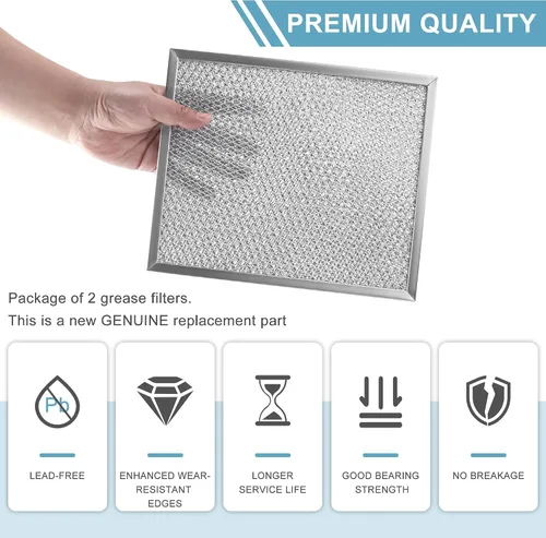 Miniatura 2 de 2 paquetes de filtros de aluminio para campana extractora 97006931 Reemplazo Compatible con filtro de grasa para campana extractora Bro-an Nu-tone