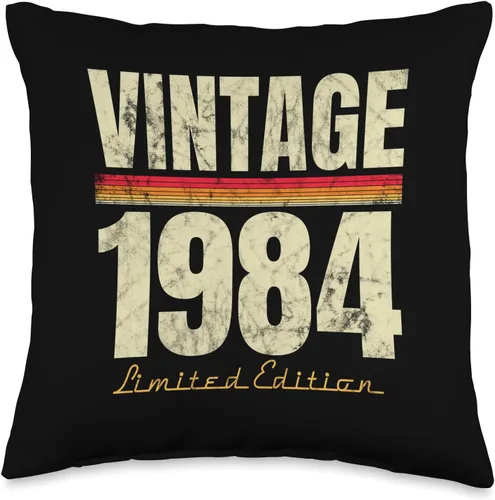 Retro Est 1984 Limited Edition Born in 1984 Gifts 40th Birthday Vintage 40 Year Old Est 1984 LimitedEdition Throw Pillow, 16x16, Multicolor