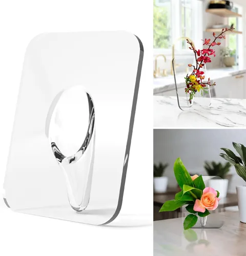 ohlela Marco de fotos único florero – Florero de acrílico transparente de 8 x 6 pulgadas para centros de mesa. Jarrones minimalistas de decoración