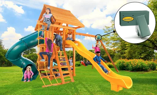 Miniatura 5 de Eastern Jungle Gym Fácil 1-2-3 Soportes A-Frame 2 para juego de swing con todos los hardware de montaje, verde