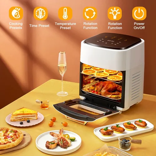 Miniatura 6 de COYOUCO Horno freidora de aire digital 5 en 1 con circulación de aire rápida, pantalla LED sin aceite, cesta antiadherente con temporizador de 60