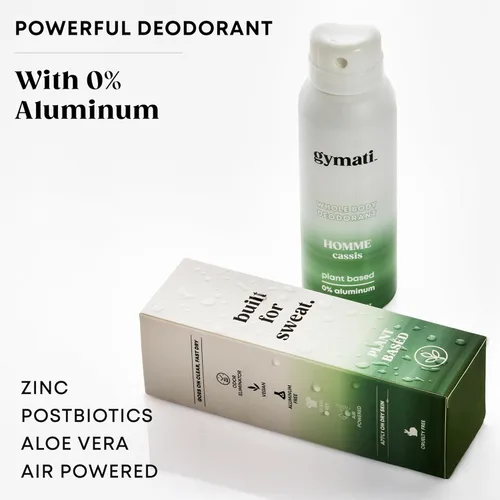 Miniatura 3 de Gymati Desodorante natural en espray corporal, sin aluminio, mezcla a base de plantas con aloe y zinc, protección contra olores de larga duración