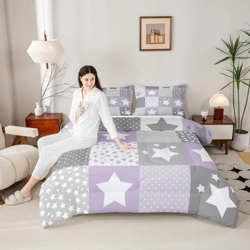 Miniatura 10 de Homewish Juego de edredón Kawaii Koala, juego de ropa de cama con hojas tropicales para niños, niñas y mujeres, edredón acolchado con hojas de palma