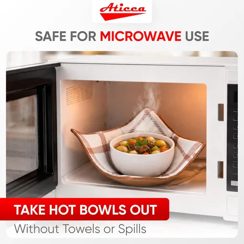 Miniatura 4 de Aticca Juego de Soportes Acogedores para Ollas de Microondas para Alimentos Calientes, Juego de 4 Almohadillas Calientes para Tazas de Caldo