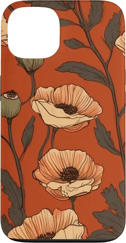 Miniatura 7 de iPhone 16 Floral Pattern Poppies Terracotta Poppy Flower Case
