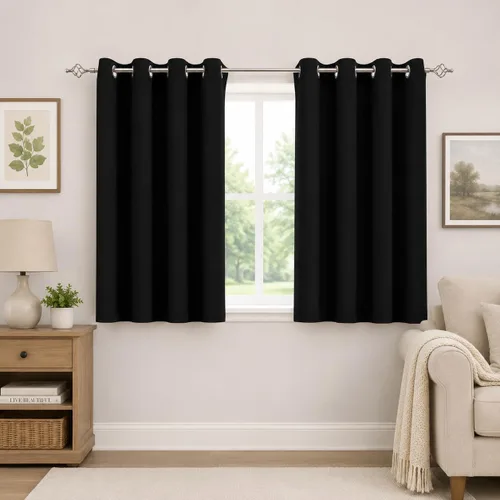 Miniatura 12 de Aquazolax Cortinas opacas de 45 pulgadas de largo, juego de 2 paneles para guardería, cortinas de tratamiento de ventanas con aislamiento térmico