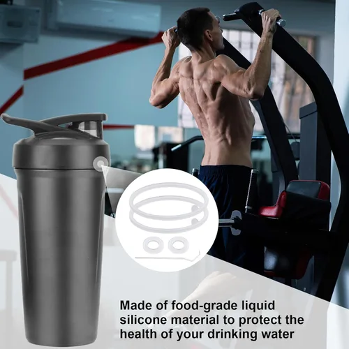 Miniatura 7 de Juego de 4 piezas de junta de tapa de repuesto para botella de licuadora, Strada Flip Shaker Cup Water Bottle Parts Accesorios con gancho, anillo