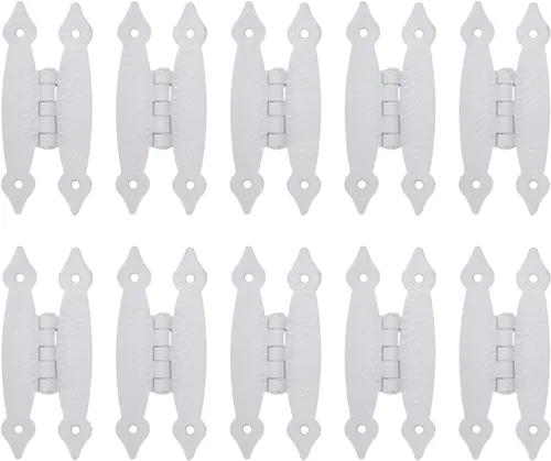 Miniatura 5 de 10 bisagras antiguas para gabinete, acero laminado en frío, bisagras decorativas planas para gabinete, armario, joyero, puerta, color negro, 3.5