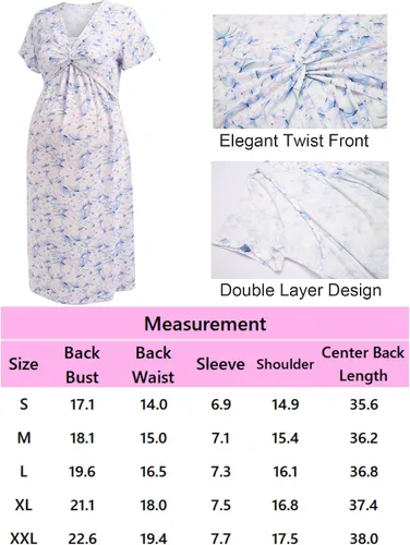 Miniatura 4 de Ekouaer Vestido de lactancia para mujer, vestido de maternidad floral