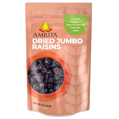 Miniatura 8 de Amrita Golden Raisins 1 libra Sin azúcar añadido, naturalmente dulce, sultanas secas sin gluten, Kishmish Empaquetadas frescas en bolsas