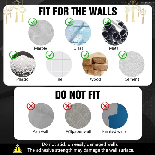 Miniatura 7 de Paquete de 10 ganchos de techo autoadhesivos con línea para colgar linternas de papel de 80 pies, ganchos de pared de techo extraíbles sin daños