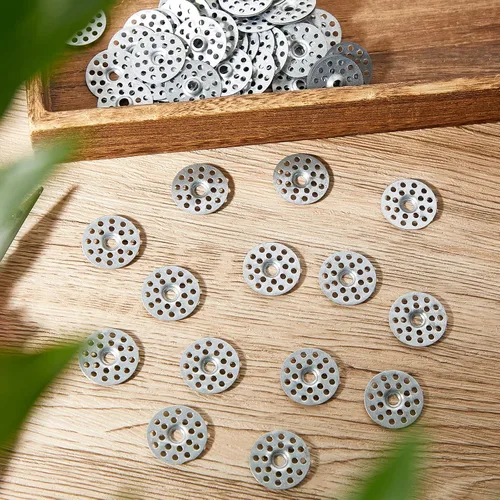 Miniatura 7 de 200 arandelas de yeso de 1 pulgada para reparar techos, arandelas de metal para tornillos, anillos de reparación de yeso, botones para reparación
