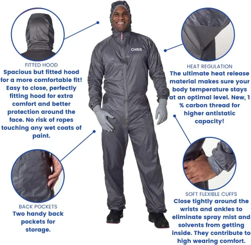 Miniatura 4 de Personalizado Personalizado Colad BodyGuard Reutilizable Antiestático Regulador de Calor Ligero General Protector Pintura Spray Traje