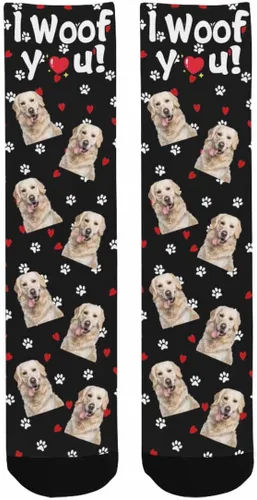 Miniatura 42 de Artsadd Calcetines personalizados para mujeres y hombres, amantes de los perros y gatos, regalos divertidos unisex personalizados