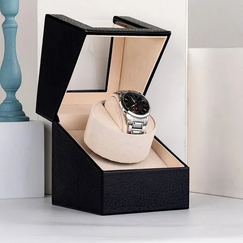 Miniatura 7 de Enrollador automático de un solo reloj con motor Mabuchi japonés silencioso, adaptador de CA o funciona con pilas (batería no incluida), Reloj Winder