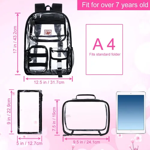 Miniatura 2 de Mochila transparente, resistente bolsa transparente para mujeres y hombres Heavy Duty