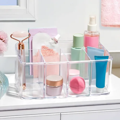 Miniatura 4 de Organizador de mueble de lavamanos de plástico transparente de calidad superior. 5 compartimientos.
