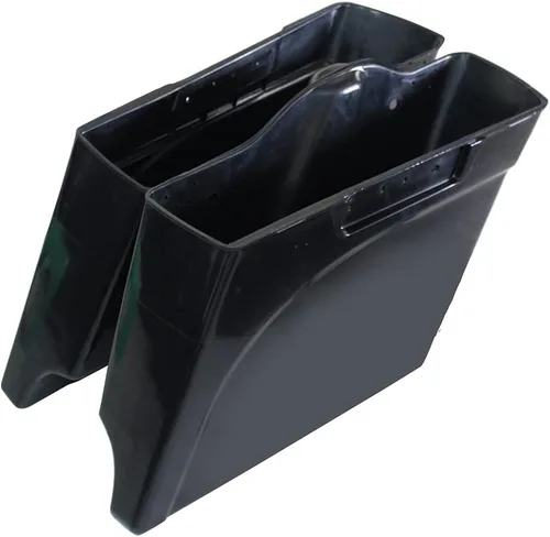 Miniatura 3 de Alforjas rígidas extendidas de 5 pulgadas con tapas para modelos Harley Touring 1993-2013 sin pintar, negro