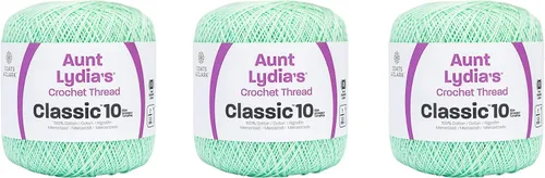 Miniatura 11 de Aunt Lydia Classic Crochet - Paquete de 3 unidades de 350y/1,049.9 ft - Blanco Antiguo