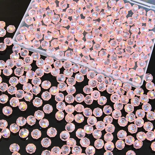 Miniatura 28 de 800 cuentas redondas de cristal de 0.236/0.396/0.394 pulgadas para joyas de bricolaje, ideales para pulseras, collares, colgantes y proyectos