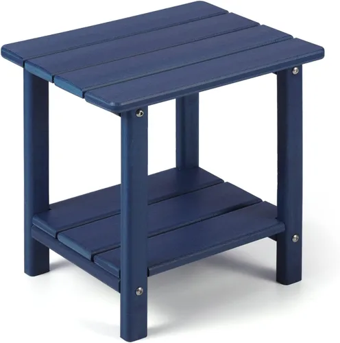 Miniatura 11 de Apolimi Mesa auxiliar de patio Adirondack, mesa auxiliar de patio resistente a la intemperie de 2 niveles, mesa auxiliar sólida de 16.5" para patio