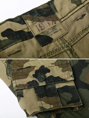 Miniatura 3 de OCHENTA - Pantalón cargo para hombre, estilo militar de combate pantalón casual para el trabajo con 8 bolsillos.