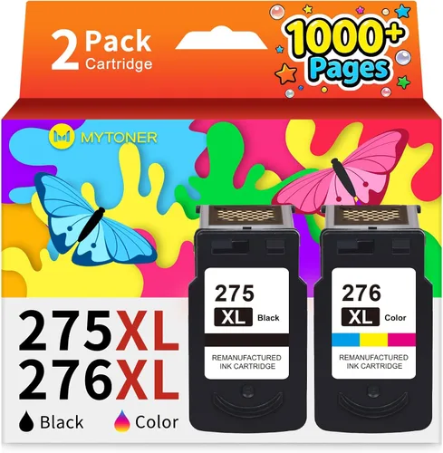 MYTONER PG-275XL CL-276XL Reemplazo para Canon 275 y 276 Cartucho de tinta Canon Ink 275 y 276 Paquete combinado de color negro para impresora PIXMA