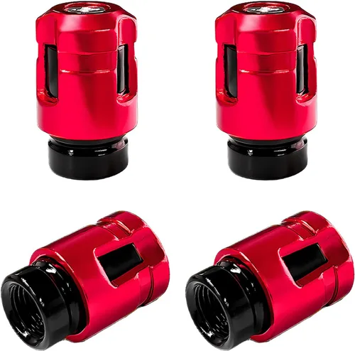 Miniatura 9 de Yourkar 4 tapas de vástago de válvula de neumático de automóvil, cubiertas de válvula de rueda de aleación de aluminio de forma única, resistentes a
