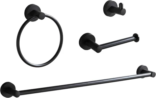 Miniatura 13 de BGL Juego de accesorios de baño de níquel cepillado, 4 piezas, toallero de baño de 24 pulgadas, juego de accesorios de baño ajustables