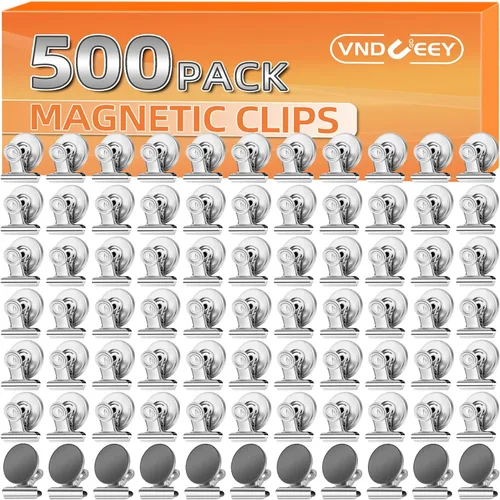 Miniatura 23 de VNDUEEY Paquete de 20 imanes para nevera, clips magnéticos fuertes resistentes, clips magnéticos para pizarra blanca, imanes para nevera, taquilla