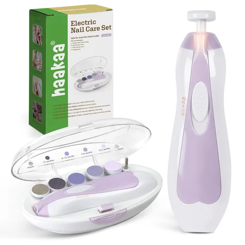 Miniatura 10 de haakaa - Cortaúñas eléctrico seguro para bebé, juego de lima de uñas para bebé, kit de manicura, kit de aseo para recortar y pulir para recién Rosa