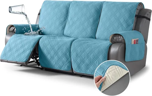 Miniatura 22 de TAOCOCO Fundas para Sillón de Dos Plazas Reclinable 100% Impermeables, Fundas Divididas para Loveseat Reclinable, Funda Antideslizante para Sofá