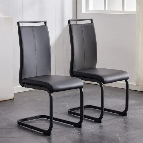 Miniatura 31 de Baysitone Juego de 6 sillas de comedor modernas, sillas laterales de comedor, sillas de cocina con asiento acolchado de piel sintética y respaldo