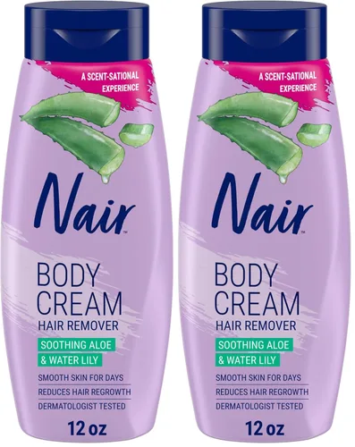 Miniatura 10 de Nair Crema Corporal para Eliminar el Cabello, Aloe Calmante y Lirio de Agua, Crema para Eliminar el Vello Corporal Testada por Dermatólogos