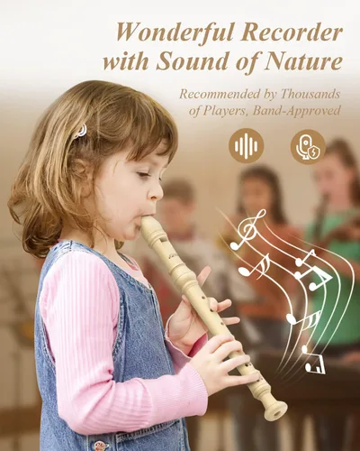 Miniatura 5 de Eastar Grabadora soprano para principiantes y niños, estilo barroco, grabador de llaves C, instrumento ABS clásico de 3 piezas con kit de limpieza