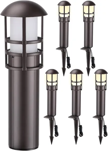 LEONLITE Luces de camino de paisaje de bajo voltaje, 3 W, iluminación de paisaje de 12-24 V, luces LED de camino de bolardo con cable CRI90+,
